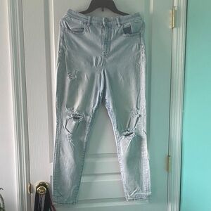 American Eagle Light Blue Distressed Women Jeans
